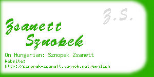 zsanett sznopek business card